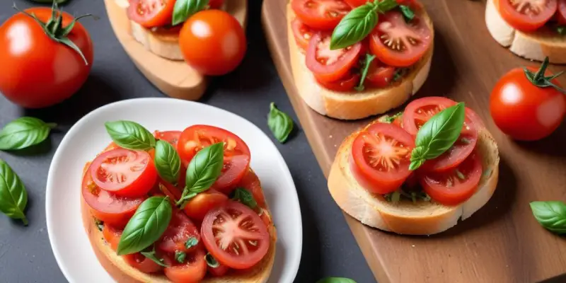Bruschettas à la tomate et basilic