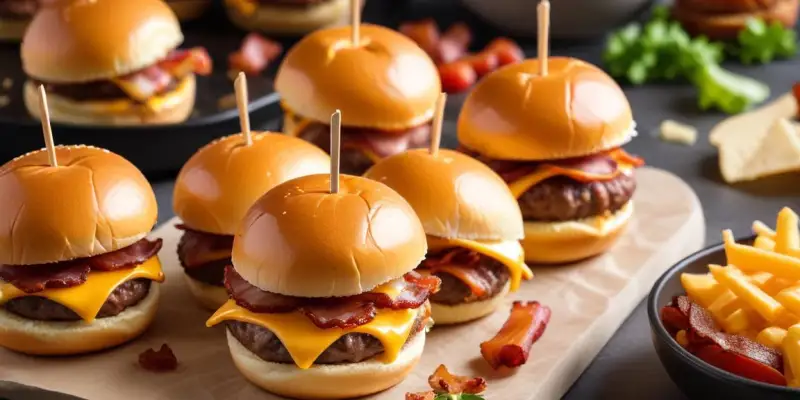 Mini burgers au cheddar et bacon