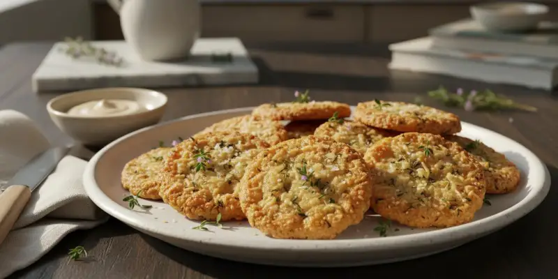 Cookies croustillants au Parmesan et Thym frais