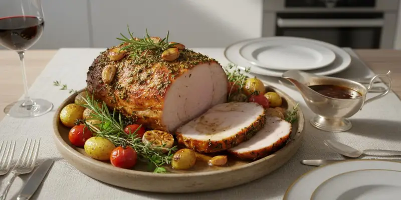 Rôti de Porc Traditionnel aux Herbes et à l'Ail