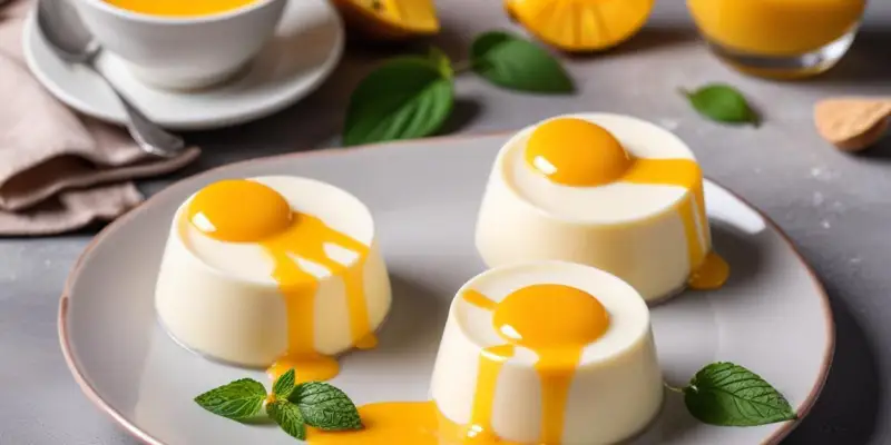 Panna cotta à la vanille et coulis de mangue