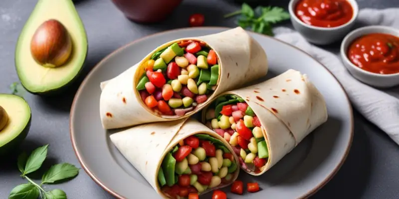 Wrap aux Haricots Rouges, Avocat et Sauce Salsa