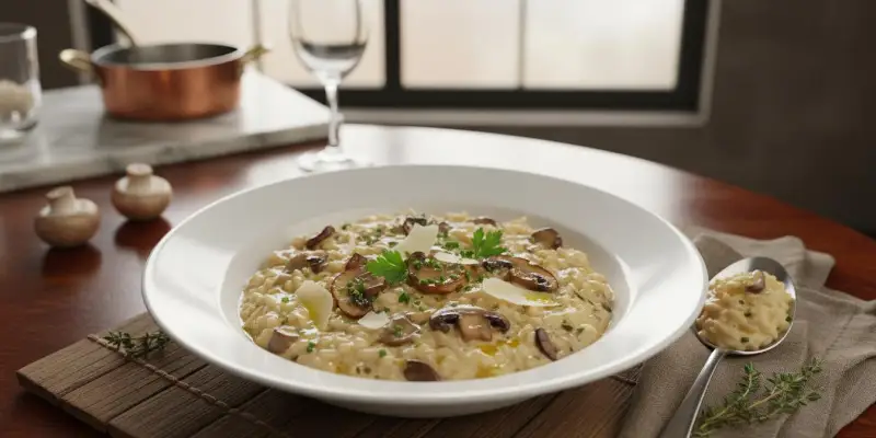 Risotto Crémeux aux Champignons de Paris et Cèpes