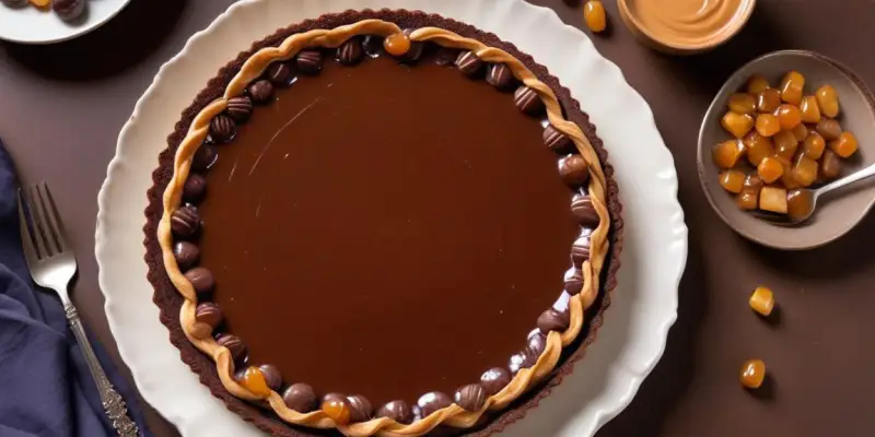 Tarte au chocolat et caramel beurre salé