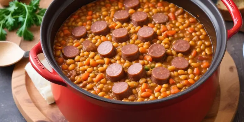 One Pot Lentilles aux Saucisses Fumées