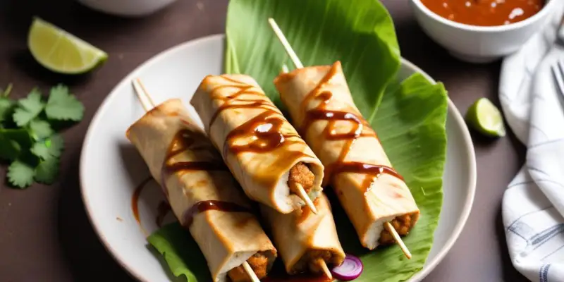 Wrap au Poulet Satay et Sauce Cacahuète