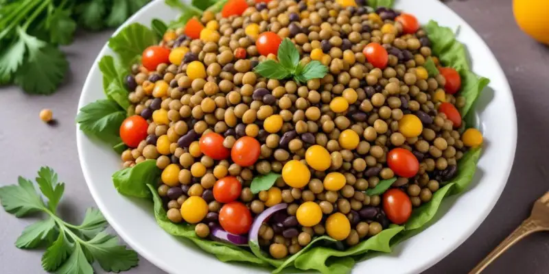 Salade de lentilles aux légumes croquants