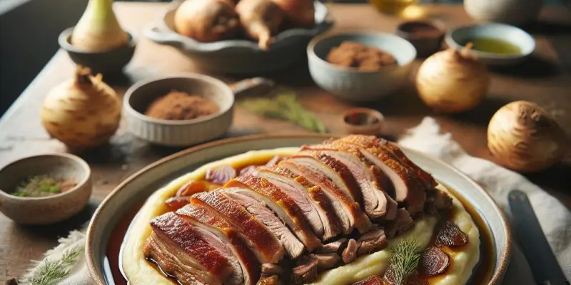 Hachis Parmentier de Canard Confit et Purée de Céleri-Rave