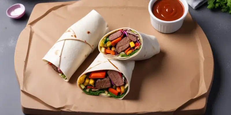Wrap de Bœuf Grillé aux Légumes Frais et Sauce Crémeuse