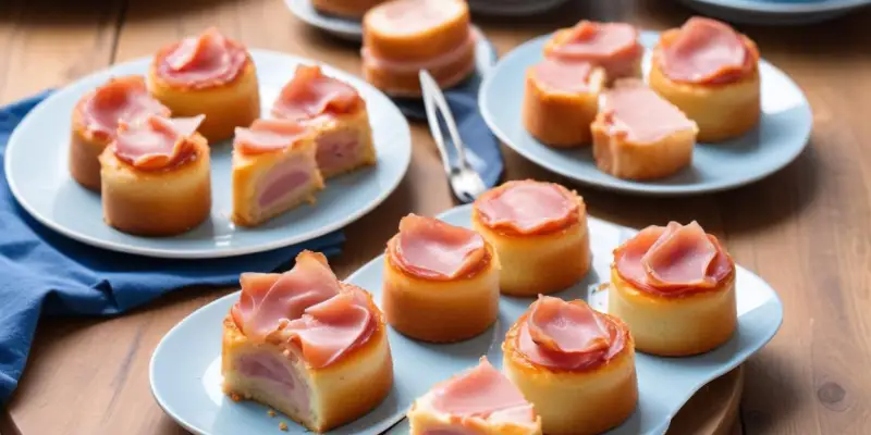 Mini-cakes au bleu et jambon cru