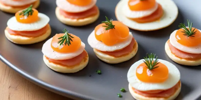 Mini Blinis au Saumon Fumé et Aneth
