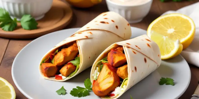 Wrap au Poulet Tandoori et Sauce Yaourt-Citron