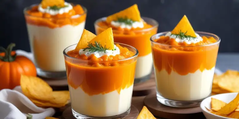 Verrines de Crème de Potimarron et Chips de Parmesan