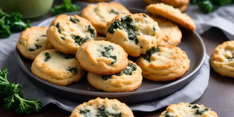 Cookies salés au chou kale et fromage de brebis