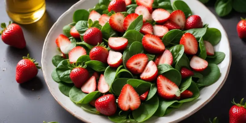 Salade Printanière d'Épinards et Fraises à la Vinaigrette Balsamique
