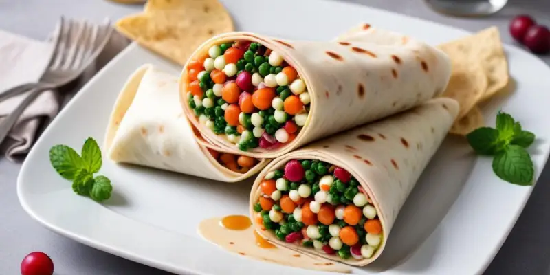 Wrap aux Pois Chiches, Betteraves et Sauce Yaourt-Menthe