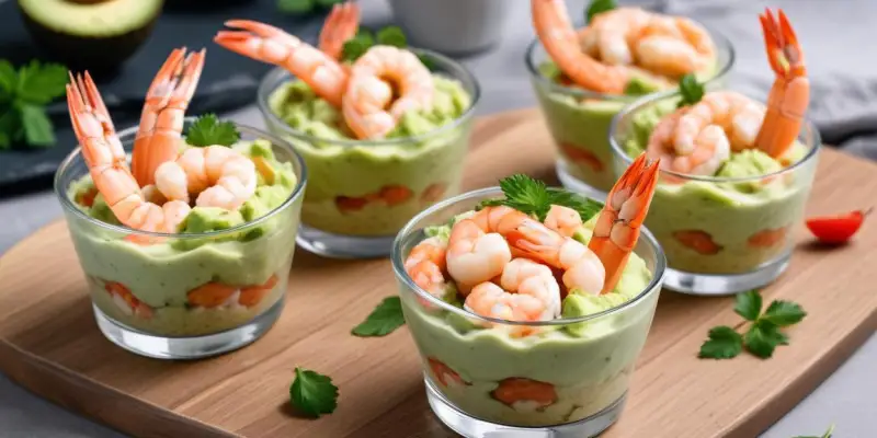 Verrines Avocat-Crevettes Fraîcheur