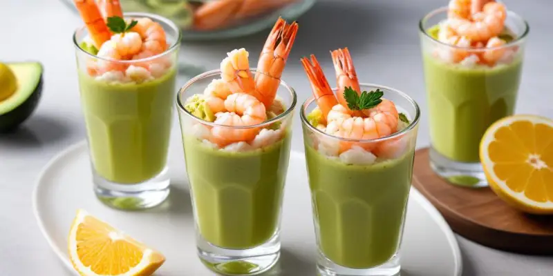 Verrine de crevettes, avocat et pamplemousse