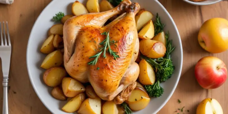 Poulet à la Provençale et ses Pommes de Terre Sautées