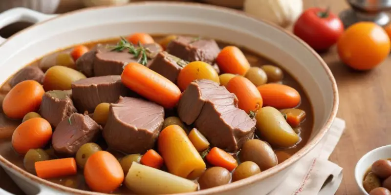 Navarin d'agneau aux primeurs et agrumes