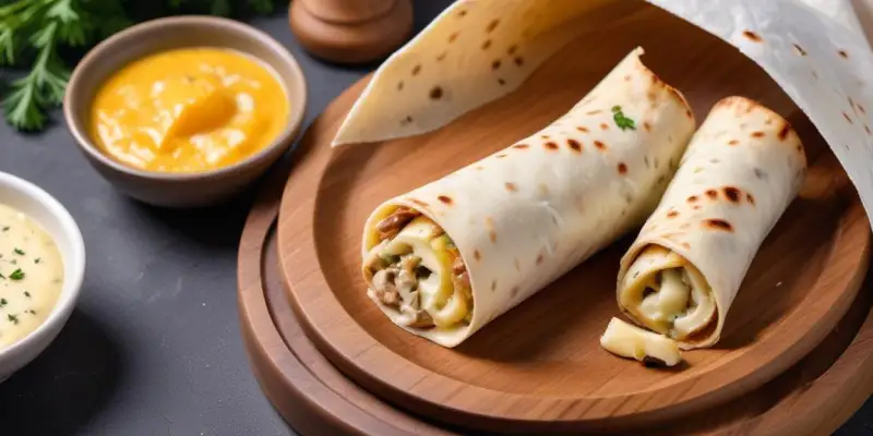Wrap aux Champignons Sautés et Fromage Fondu