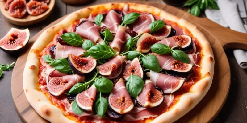 Pizza Figues, Jambon Cru et Roquette