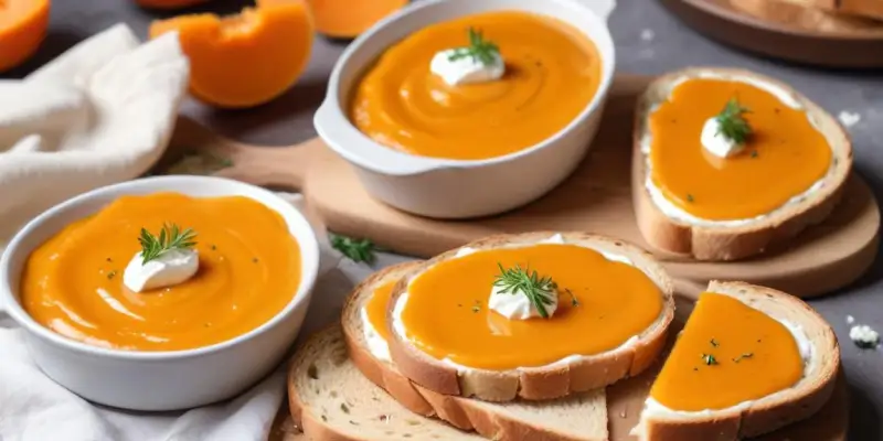Velouté de Potimarron et Tartines Croustillantes au Chèvre