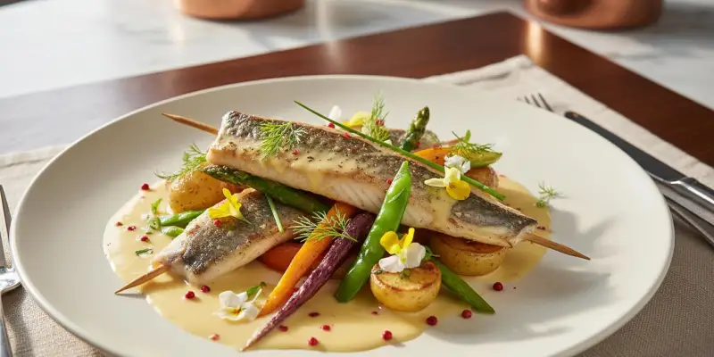 Brochet au Beurre Blanc et Légumes de Saison