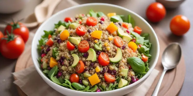 Salade de quinoa aux légumes printaniers
