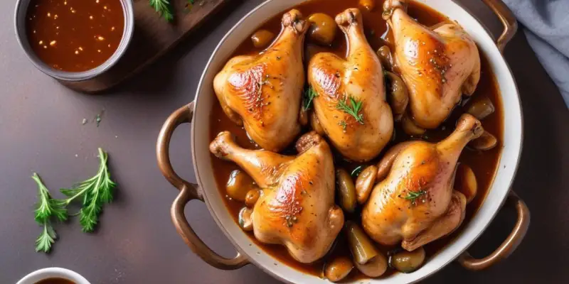 Poulet mariné à la bière brune et épices