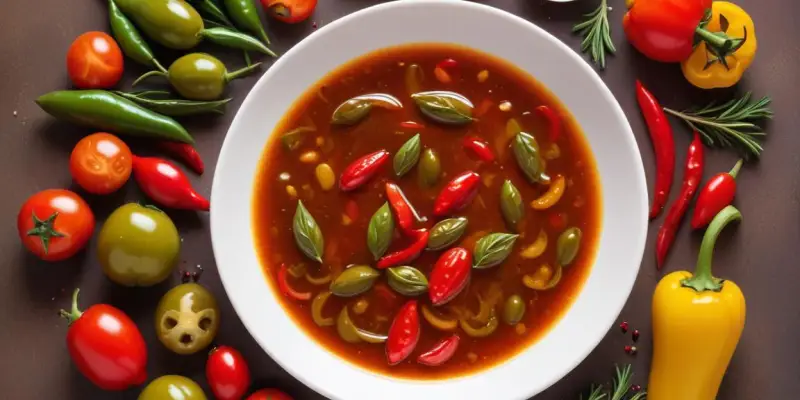 Poivrons marinés à l’huile d’olive et ail