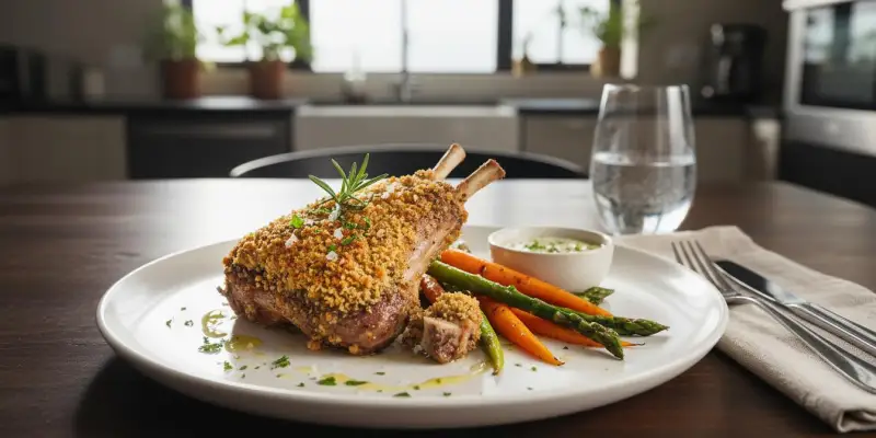 Collier d'agneau croustillant à l'air fryer pour une personne