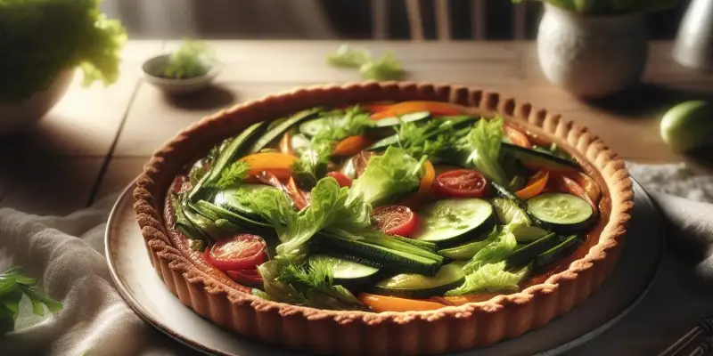 Tarte Estivale aux Légumes du Soleil et Salade Verte