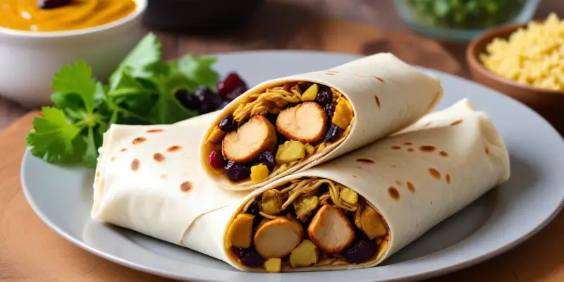 Wrap au Poulet au Curry et Raisins Secs