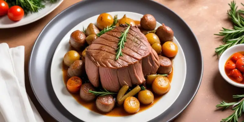 Gigot d'Agneau Rôti au Romarin et à l'Ail