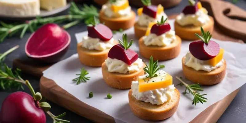 Canapés de Betterave et Fromage de Brebis
