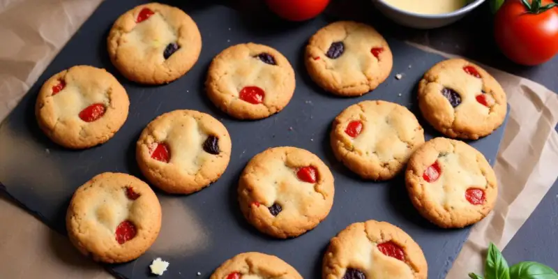 Cookies Salés Tomates Séchées, Basilic & Parmesan