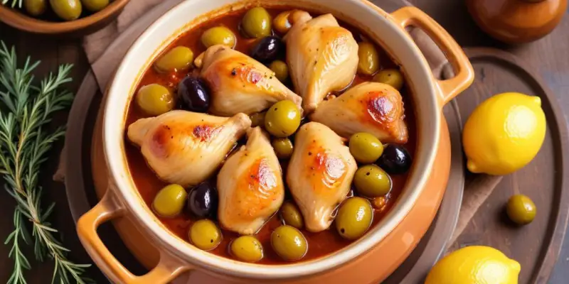 Tajine de Poulet aux Olives et Citron Confit