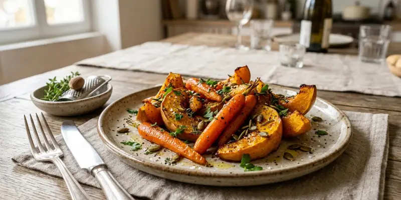 Rôti de Courge de Nice et Carottes à la Muscade