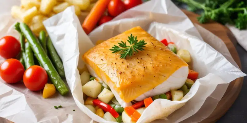 Filet de Cabillaud en Papillote aux Légumes Frais