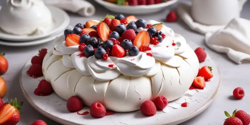 Pavlova de Pâques aux fruits rouges