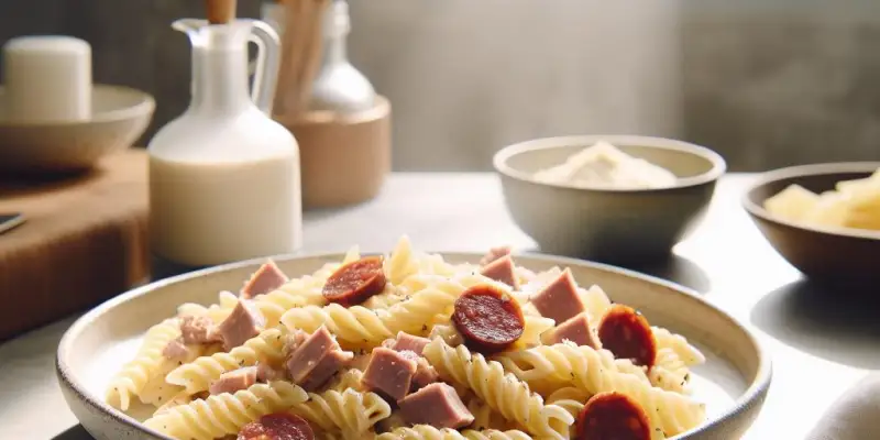 Pâtes crémeuses au chorizo et thon