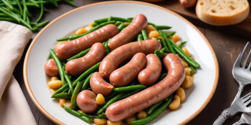 Chipolatas aux Haricots Verts