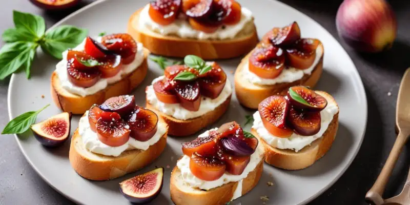 Bruschetta à la Ricotta, Figues Rôties et Miel
