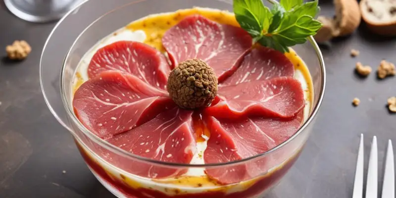 Verrine de carpaccio de bœuf à la truffe