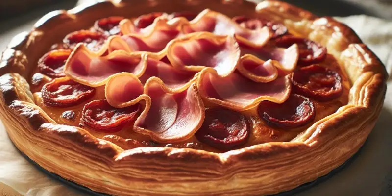 Tarte Feuilletée au Jambon et Chorizo