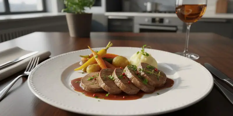 Langue de bœuf fondante à la sauce Madère au Cookeo