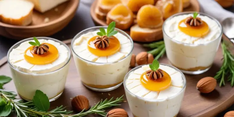 Verrines de Chèvre Frais, Miel et Noisettes