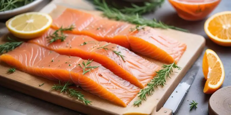 Saumon gravlax aux herbes fraîches et agrumes