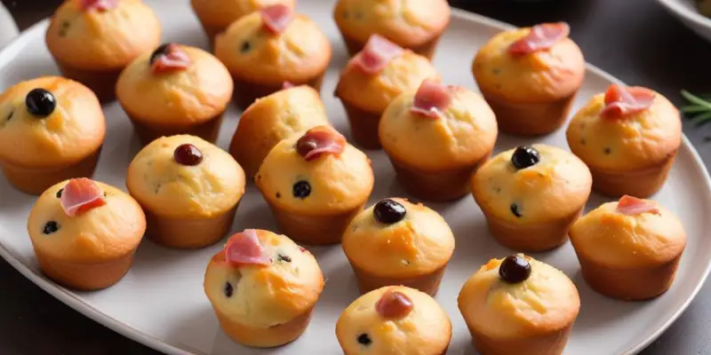 Mini Muffins au Jambon et Olives